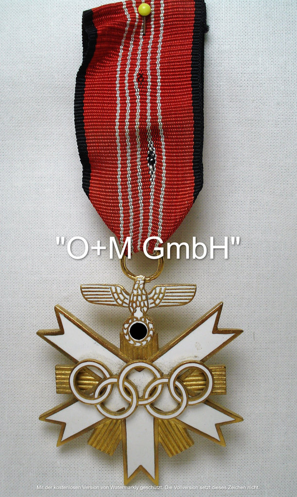 Olympia-Ehrenzeichen 2.Kl Erinnerungsmedaille Ordensband 0,30m Deutsches Reich