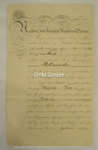 Bestallungsurkunde, 16. Februar 1892 mit O.U. Kaiser Wilhelm II